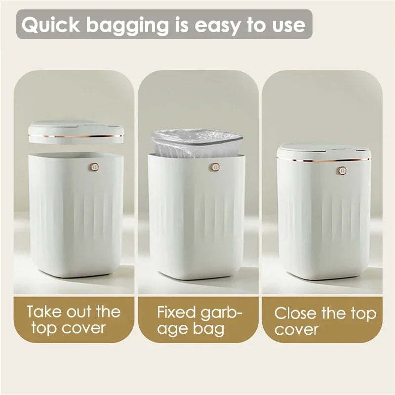 Smart Trash Can 20L Automatic Sensor Battery Powered Garbage Bin Large Capacity Induction Trash Can For Kitchen Bathroom Toilet