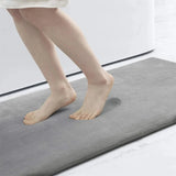 Kitinjoy Silicone Bath Mat Non-Slip Shower Bathroom Rug Memory Foam Carpet Soft Foot Mat Floor Super Absorbent Quick Dry Rug