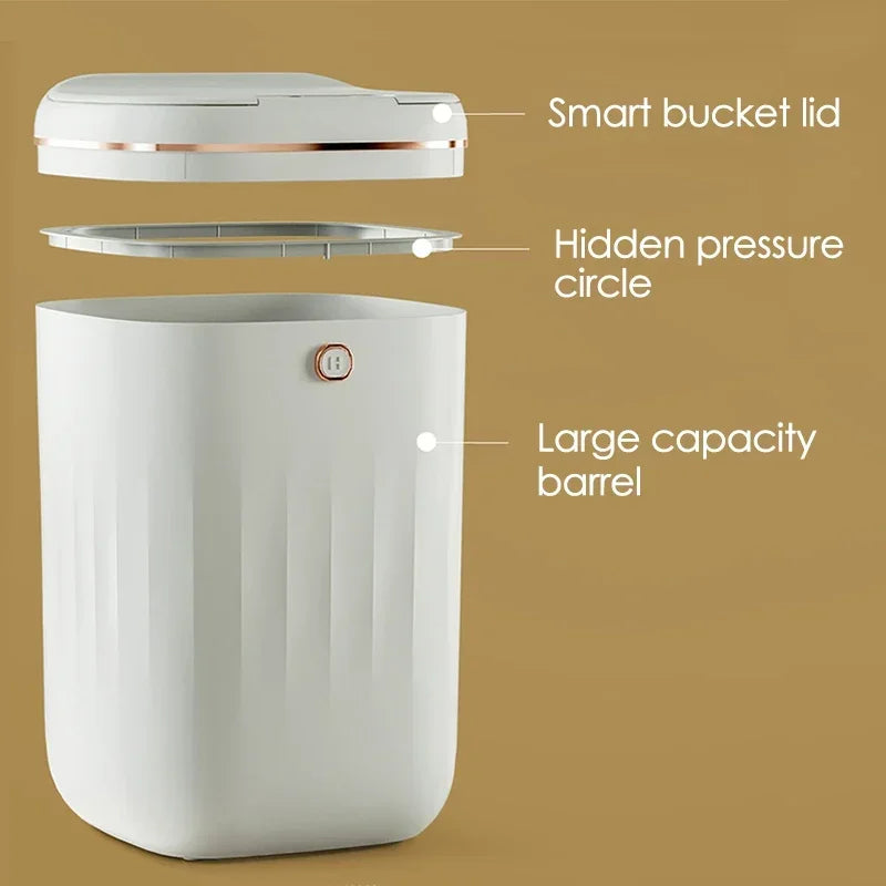 Smart Trash Can 20L Automatic Sensor Battery Powered Garbage Bin Large Capacity Induction Trash Can For Kitchen Bathroom Toilet