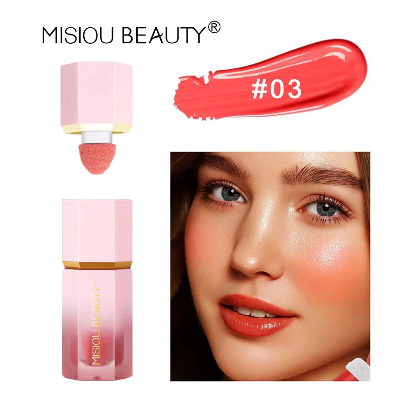 Matte Liquid Blush Stick Lasting Easy Color Blush Cream for Lips and Cheeks Concealer Waterproof Lip Gloss Makeup.