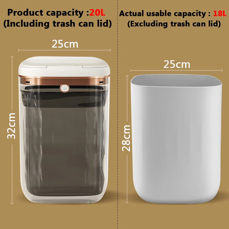 Smart Sensor Trash Can Automatic Garbage Bin Rechargeable Touchless Dustbin for Kitchen Toilet Wastebasket with Lid 22/20L