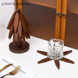 Tree Design Stand Wooden Trivets Decorative Anti Scald Heat Resistant Table Mat Coaster Wood Placemats Pot