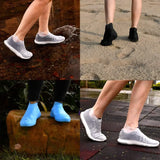 2pcs Waterproof Shoe Covers Silicone Anti-Slip Rain Boots Unisex Sneakers Protector For Outdoor Rainy Day Protectors Shoes Cover