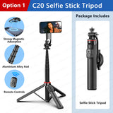 1300mm Magnetic Selfie Stick Tripod for iPhone Magsafe,Hidden Clamp & 1/4" Thread Compatible Android Smartphone & Action Camera