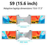 15.6 inch Portable Triple-screen Monitor Laptop Expansion Screen 1920*1080 Resolution Easy Installation for 15-17 inch Laptop