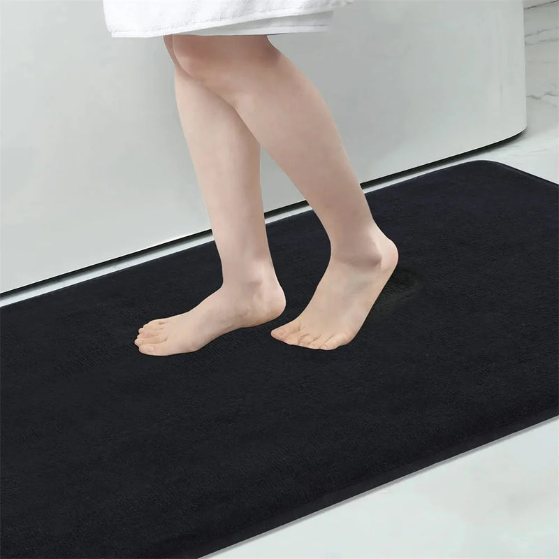 Kitinjoy Silicone Bath Mat Non-Slip Shower Bathroom Rug Memory Foam Carpet Soft Foot Mat Floor Super Absorbent Quick Dry Rug