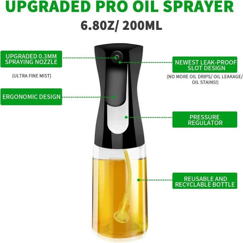 Olive Oil Glass Sprayer 200ml 300ml BBQ Oil Spray Bottle Cooking Baking Vinegar Mist Barbecue Spray Bottle Kitchen Air Fryer