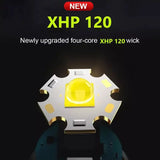 Super XHP120 Powerful Led Flashlight XHP90 High Power Torch Light Rechargeable Tactical Flashlight 18650 Usb Camping Lamp