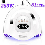 380W 81LEDS UV LED Nail Lamp Nail Dryer for Gel Polish 4 Setting Timers UV Nail Lamp Professional Nail Light Automatic Sensor