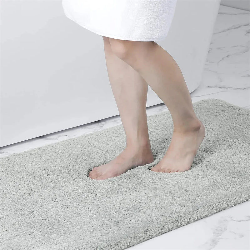 Kitinjoy Soft Bathroom Plush Rug Absorbent Quick Dry Bath Mat Shower Pad Floor Protector Decor Non-Slip Live Room Bedroom Carpet