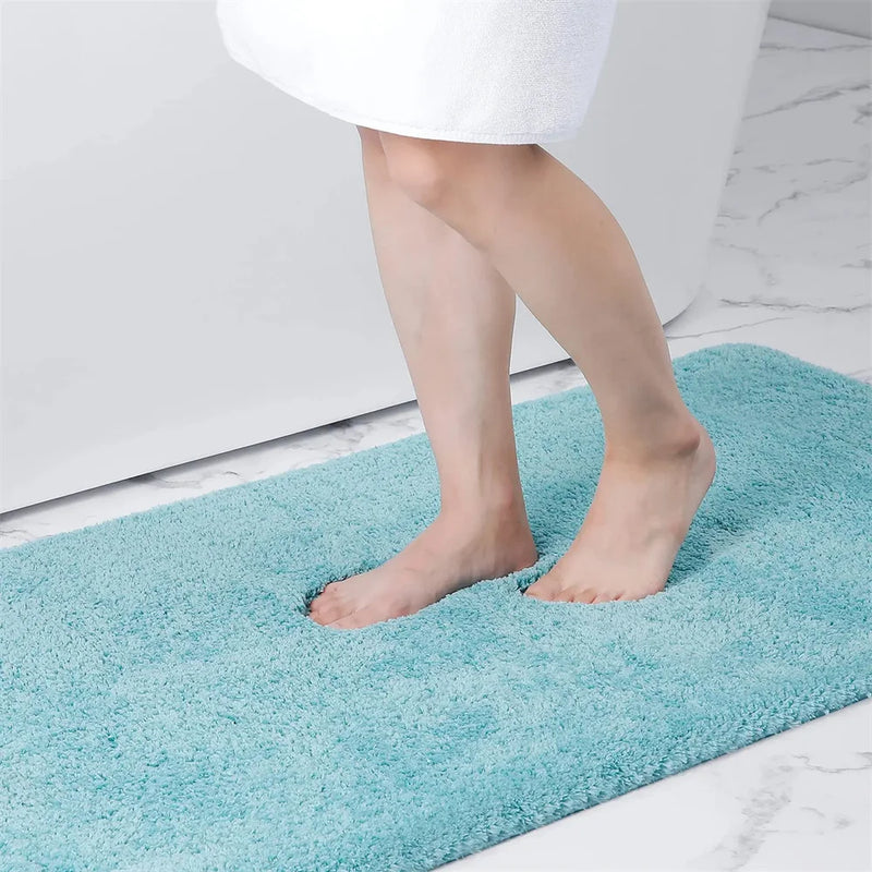 Kitinjoy Soft Bathroom Plush Rug Absorbent Quick Dry Bath Mat Shower Pad Floor Protector Decor Non-Slip Live Room Bedroom Carpet