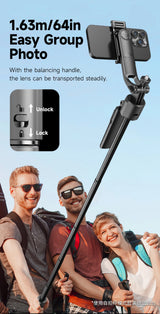 360°Selfie Stick With Bluetooth Remote Intelligent AI Follow-Up Anti Shake Pan Tilt Tripod Fully Automatic Photography Artifact