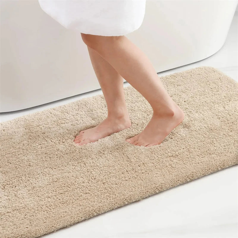 Kitinjoy Soft Bathroom Plush Rug Absorbent Quick Dry Bath Mat Shower Pad Floor Protector Decor Non-Slip Live Room Bedroom Carpet