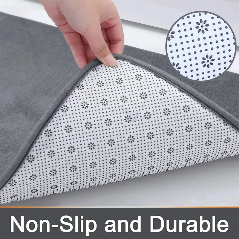 Kitinjoy Silicone Bath Mat Non-Slip Shower Bathroom Rug Memory Foam Carpet Soft Foot Mat Floor Super Absorbent Quick Dry Rug