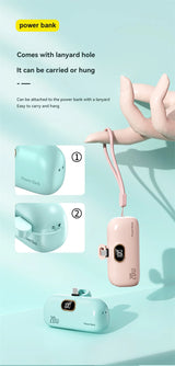 Xiaomi 30000mAh Mini Portable Power Bank Capsule Mobile Power Supply Emergency External Battery Fast Charger For iPhone Type-C