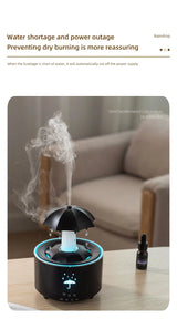 Creative Umbrella Water Drop Air Humidifier with Colorful Light Raindrop Aroma Essential Oil Diffuser Aromatherapy Humidifier