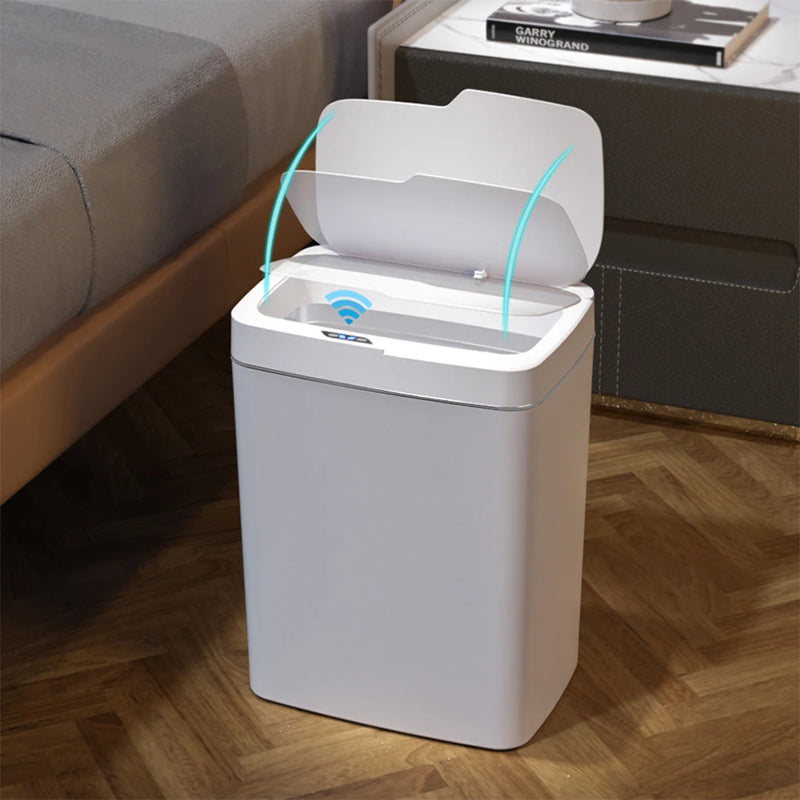 15/18L Smart Sensor Trash Can Quiet Automatic Trash Bin Rechargeable Auto Motion Sensor Rubbish Can for Kitchen Bathroom Bedroom