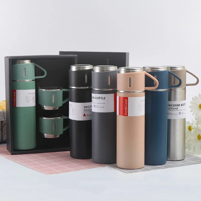 500ML 304 Stainless Steel Vacuum Insulated Bottle Office Business Style Coffee Mug Thermos Bottle Insulated Water Bottle Gift