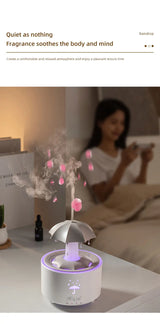 Creative Umbrella Water Drop Air Humidifier with Colorful Light Raindrop Aroma Essential Oil Diffuser Aromatherapy Humidifier