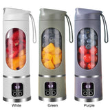 450ml Portable Juicer Blender Cup USB Rechargeable Mini Electric Juicer 1500mAh with 8 Blades for Smoothies Shakes