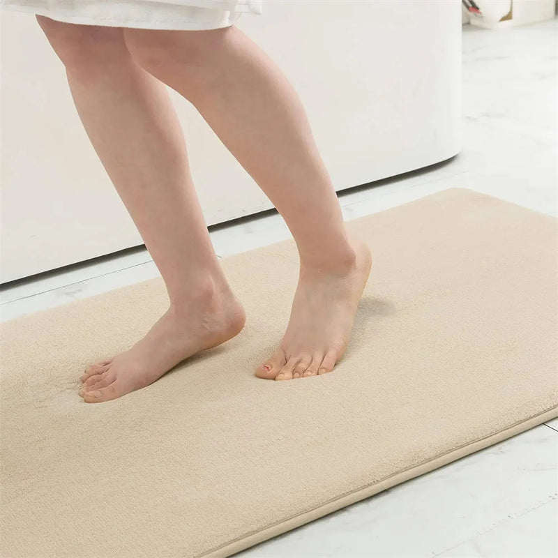 Kitinjoy Silicone Bath Mat Non-Slip Shower Bathroom Rug Memory Foam Carpet Soft Foot Mat Floor Super Absorbent Quick Dry Rug