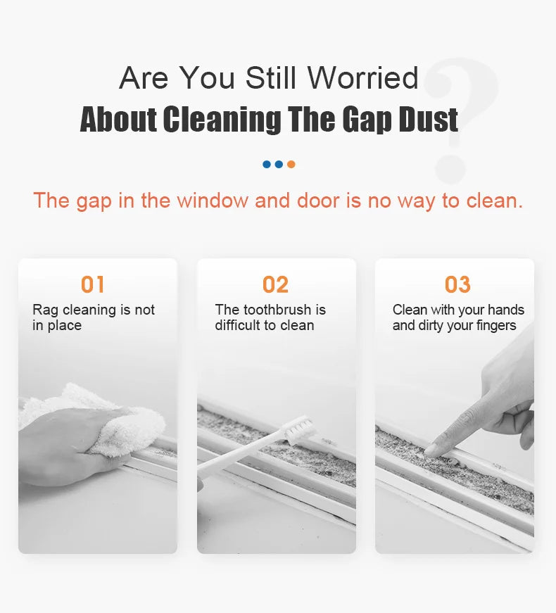 Window Glass Wiper Groove Gap Cleaning Brush Household Window Track Slot Sweep Ash Cleaner Brush Creative Cleaning Tools