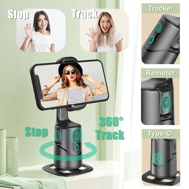 Auto Face Tracking Smart Shooting Robot 360°Rotation Phone Holde Gimbal Stabilizer Selfie Stick for Mobile Phone Vlog Live Video