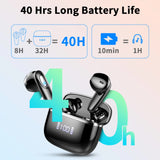 Wireless Earbuds, Bluetooth 5.3, 4 ENC Noise Canceling Mic, 40H LED Display Charging Case, IP7 Waterproof in-Ear Earbuds.