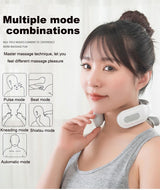 Neck Massager Relaxation Knead Heat Vibrator Travel U-shaped Pillow Car Airport Office Siesta Electric Cervical Spine Massage