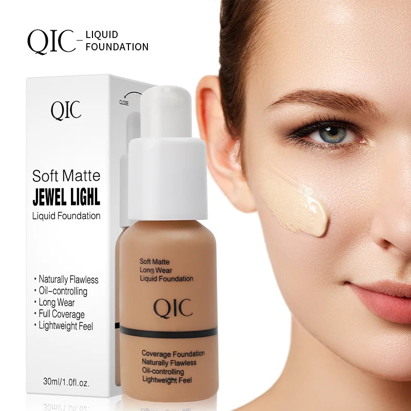 Liquid Foundation Concealer Face Naturally Flawless Matte Oil-Control Waterproof Long Lasting Foundation 30ml 5 Colors Optional