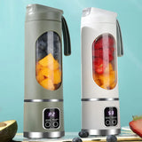 450ml Portable Juicer Blender Cup USB Rechargeable Mini Electric Juicer 1500mAh with 8 Blades for Smoothies Shakes