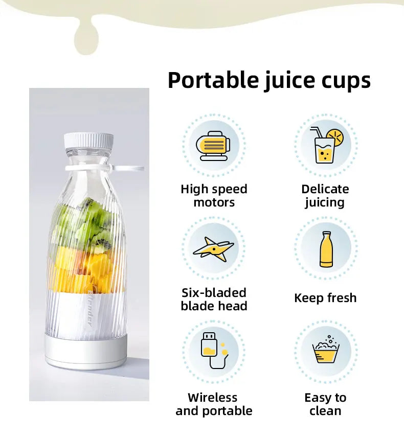 Portable Electric Juicer Blender Usb Mini Fruit Mixers Juicers Fruit Extractors Food Milkshake Multifunction Juice  Cup Bottle