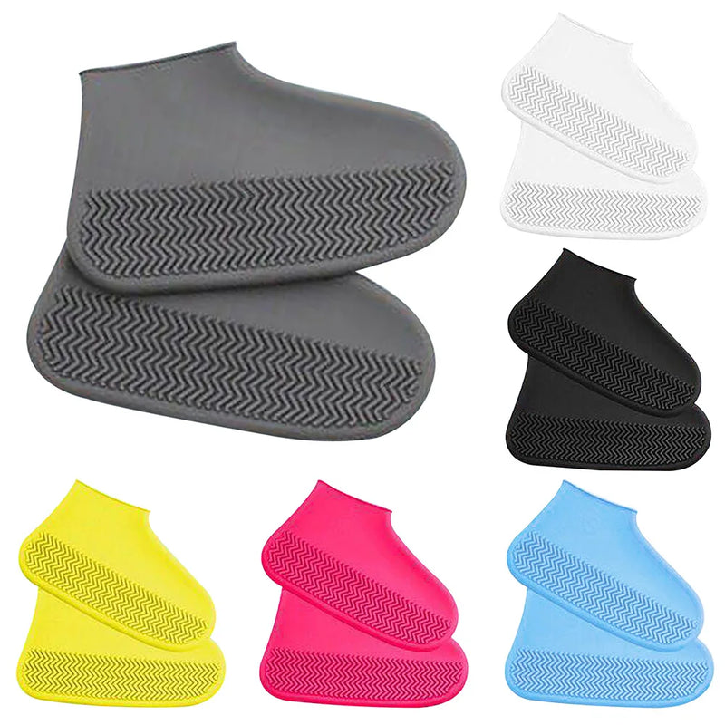 1Pair Reusable Waterproof Rain Shoe Covers Silicone Outdoor Rain Boot Overshoes Walking Shoes Accessories Protectors Shoes Cover