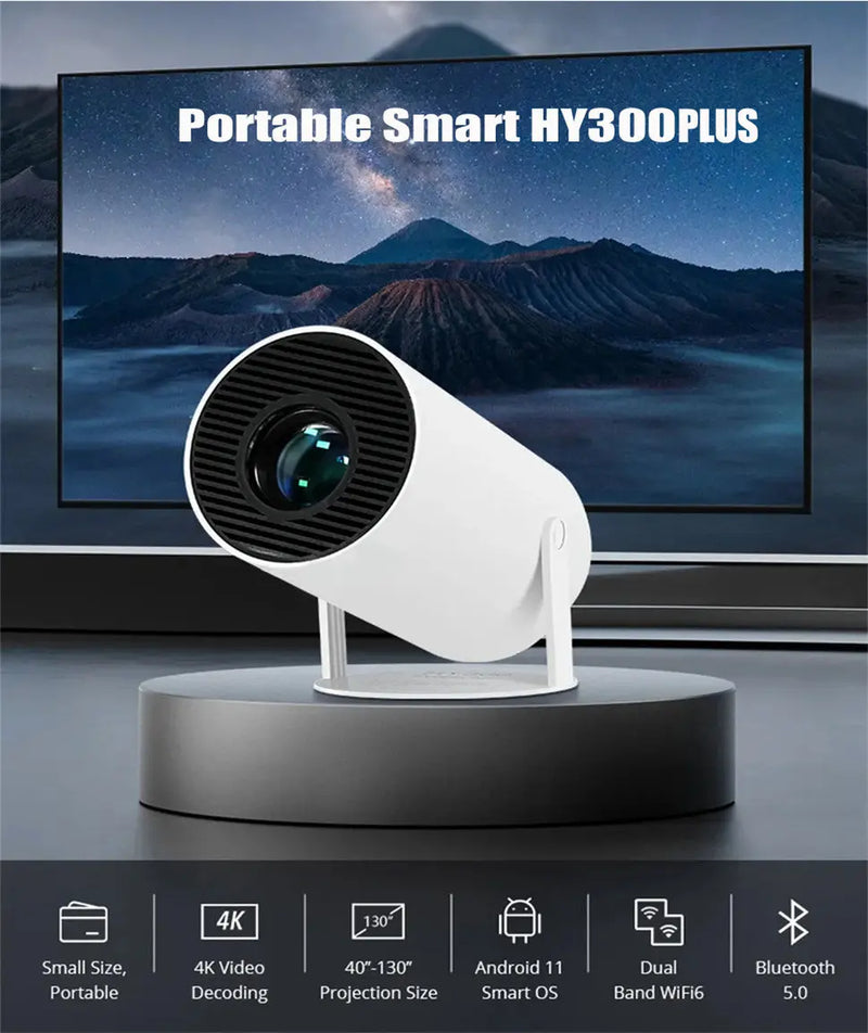 DITONG HY300 Plus HD Projector portatil 4K 1280x720P Android  LED Video Home Theater Cinema Phone mini Proyector Movie HY300 pro