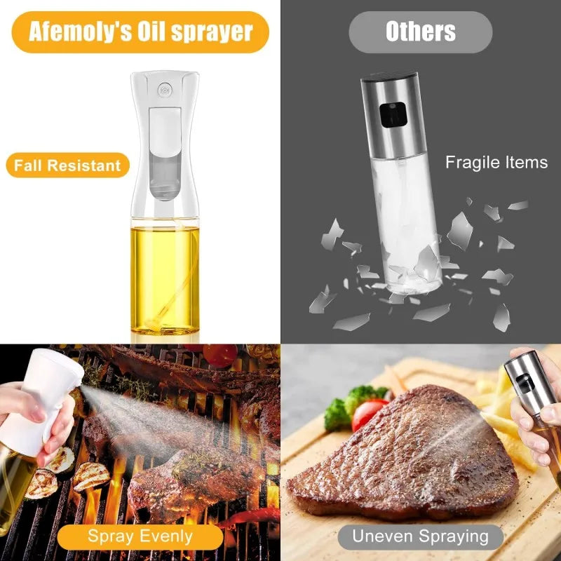 Olive Oil Glass Sprayer 200ml 300ml BBQ Oil Spray Bottle Cooking Baking Vinegar Mist Barbecue Spray Bottle Kitchen Air Fryer