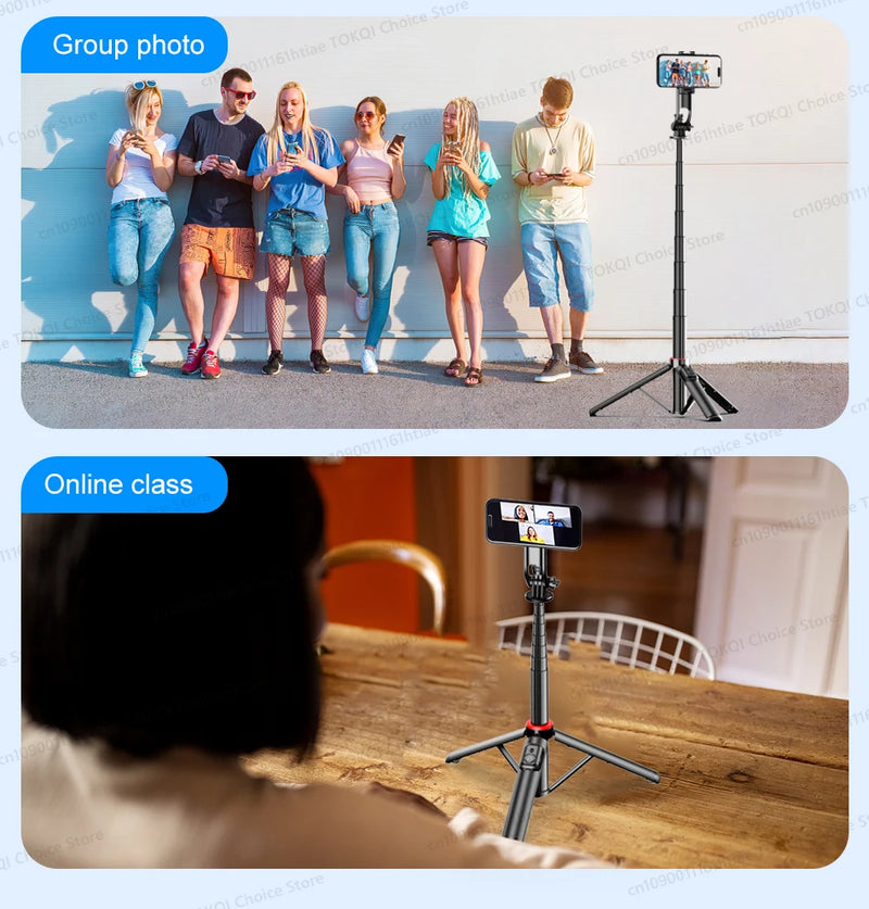 1300mm Magnetic Selfie Stick Tripod for iPhone Magsafe,Hidden Clamp & 1/4" Thread Compatible Android Smartphone & Action Camera