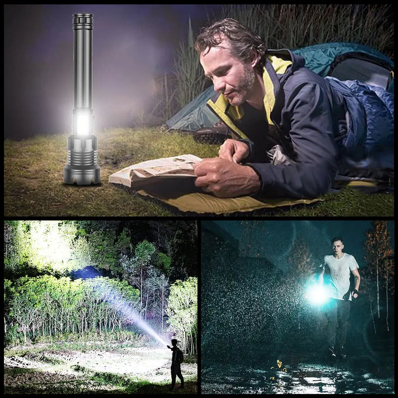 10000000 Lumens Super Bright Long Range LED Flashlight Tactical Flashlight Outdoor Waterproof Flashlight Camping Lantern Torch