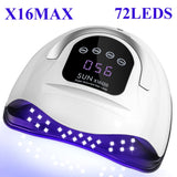 Professional 72LED Nail Dryer UV Nail Light with 4 Timers Automatic Sensor Settings, Suitable for Gel Curing Home Nail Tools