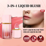 Matte Liquid Blush Stick Lasting Easy Color Blush Cream for Lips and Cheeks Concealer Waterproof Lip Gloss Makeup.