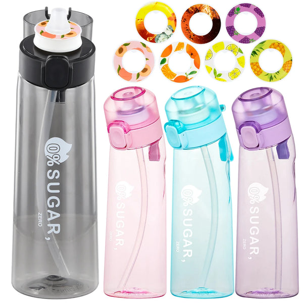 650ML Fruit Flavor Water Cup Leak-Proof with 1/7 Pods Fragrance Smelling Water Bottle Large Capacity for Travel Climbing Hiking