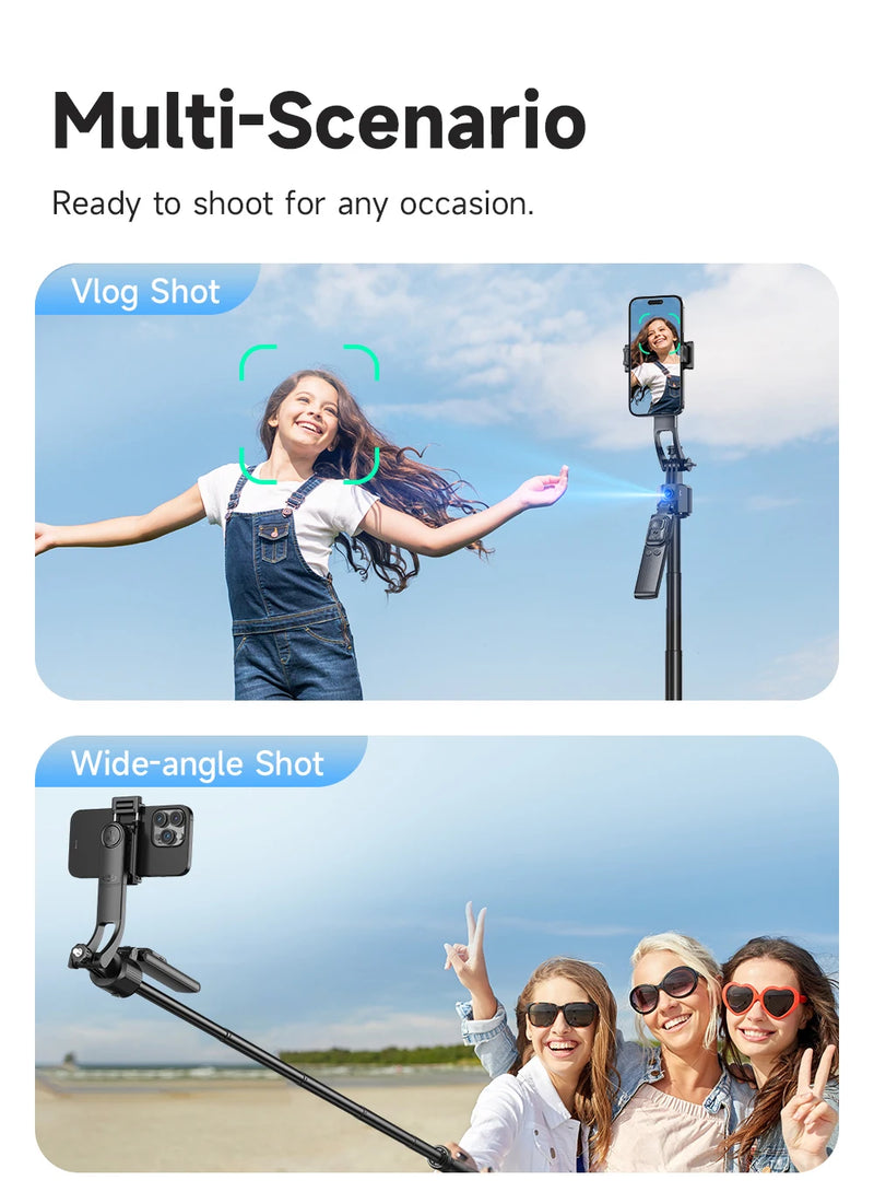 360°Selfie Stick With Bluetooth Remote Intelligent AI Follow-Up Anti Shake Pan Tilt Tripod Fully Automatic Photography Artifact