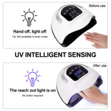 Professional 72LED Nail Dryer UV Nail Light with 4 Timers Automatic Sensor Settings, Suitable for Gel Curing Home Nail Tools