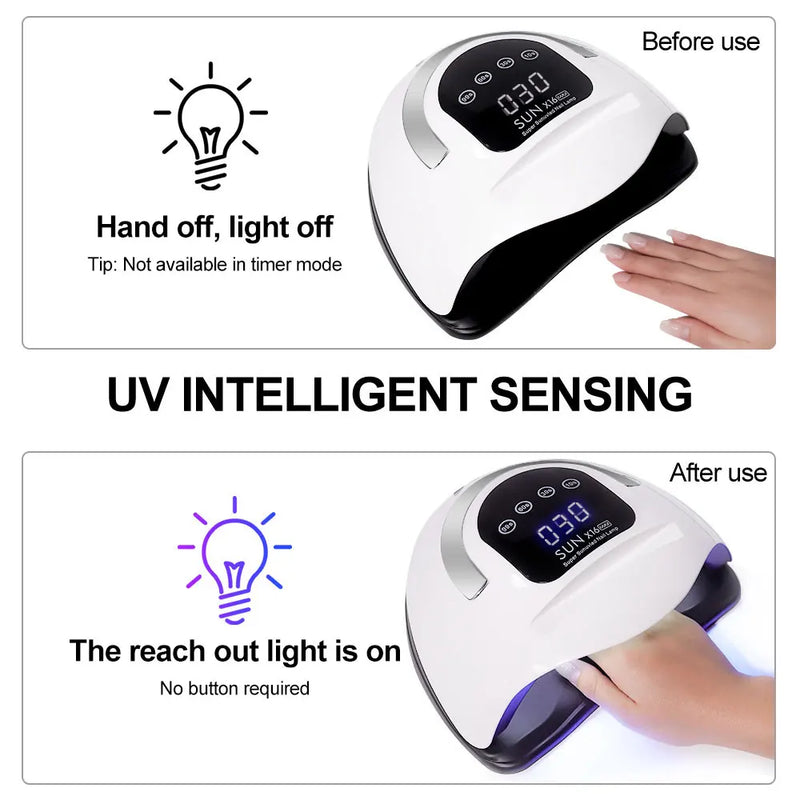 Professional 72LED Nail Dryer UV Nail Light with 4 Timers Automatic Sensor Settings, Suitable for Gel Curing Home Nail Tools