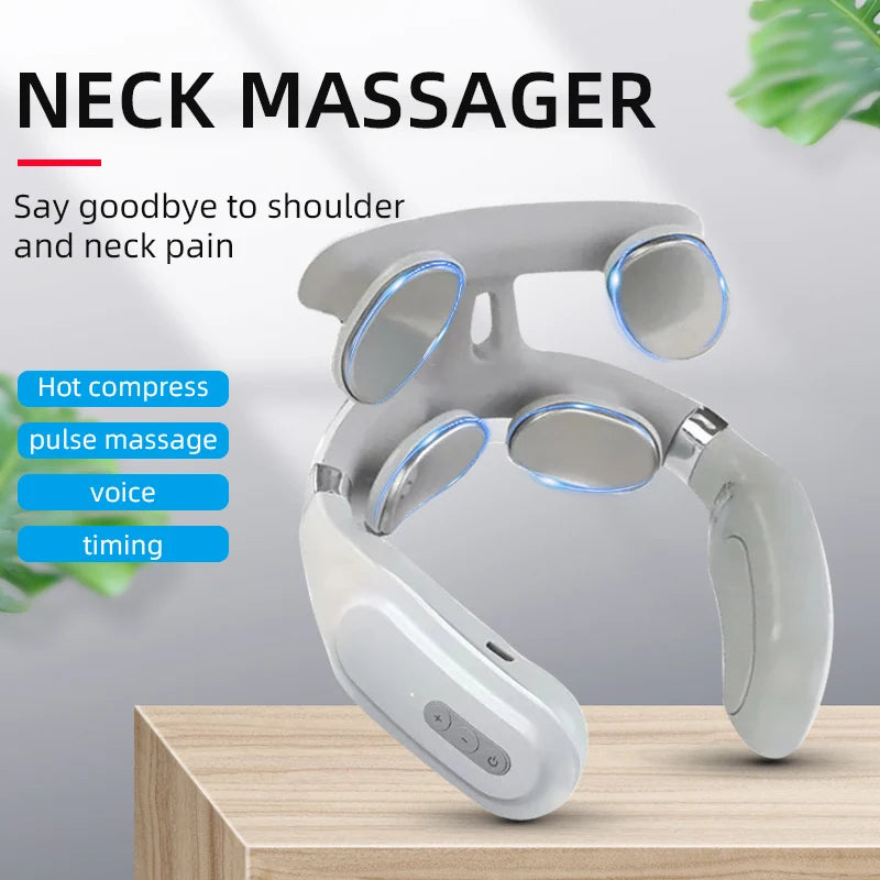 Neck Massager Relaxation Knead Heat Vibrator Travel U-shaped Pillow Car Airport Office Siesta Electric Cervical Spine Massage