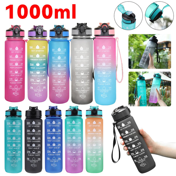 1L Water Bottle Portable Sport Water Bottle Pretty Drink Bottle Leakproof Gym Water Bottle for Outdoor Travel Fitness Cycling