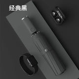 Rechargeable 3-Eye LED Flashlight Windproof Men's Umbrella Automatic Umbrella Double Umbrella