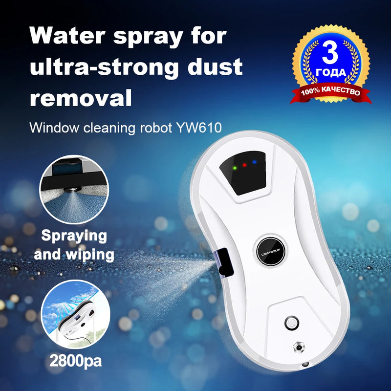 Window Cleaning Robot Liectroux YW610 Water Spray,Ultrathin Window Robot Vacuum Cleaner