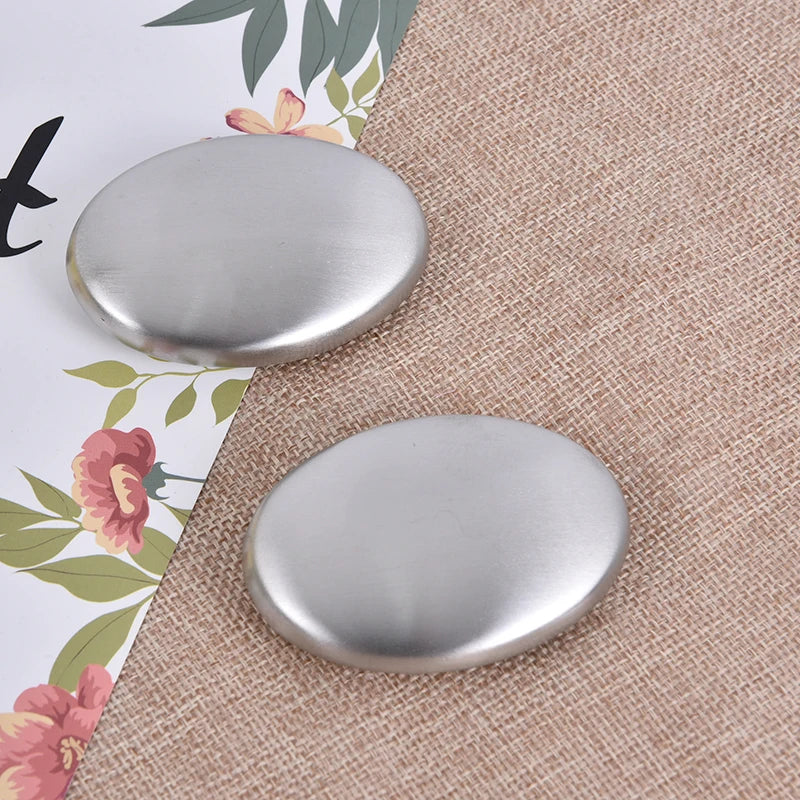 Stainless Steel Soap Oval Shape Deodorize Smell From Hands Retail Magic Eliminating Odor Kitchen Bar Chef Soap DropShip