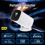 ISINBOX P30 Pro Beam Projector Android12 Native 1080P 1280*720P Dual WIFI6 BT5.0 Auto Keystone Portable Projector 4K Home Cinema