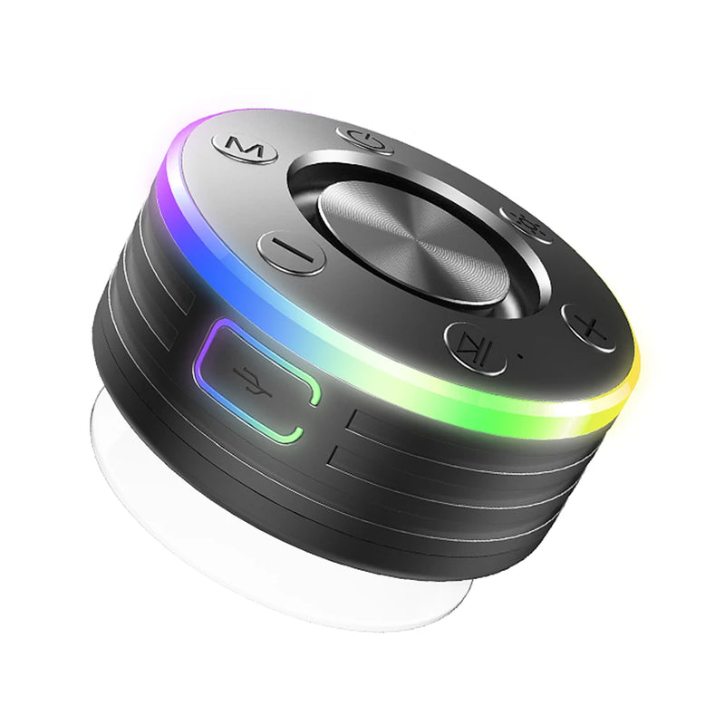 Mini Bluetooth Speaker Shower Speaker Subwoofer with Suction Cup/RGB Light HandsFree Call/FM Radio Stereo Subwoofer For Bathroom